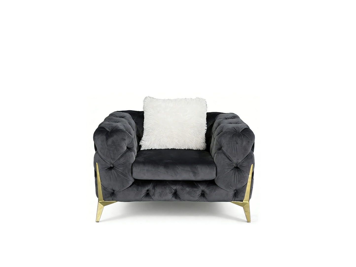 Vegas Luxury Modern Gray Velvet Chair