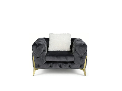 Vegas Luxury Modern Gray Velvet Chair