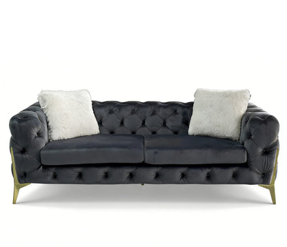 Vegas Luxury Modern Gray Velvet Sofa
