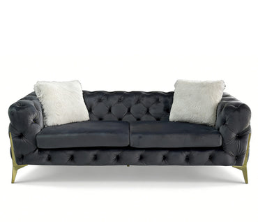 Vegas Luxury Modern Gray Velvet Sofa