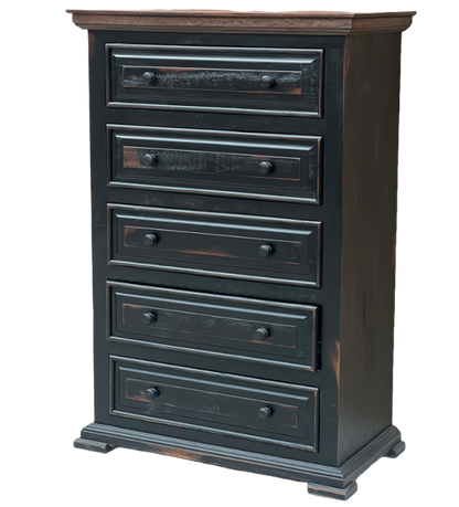 Rustic Style Chest - Black
