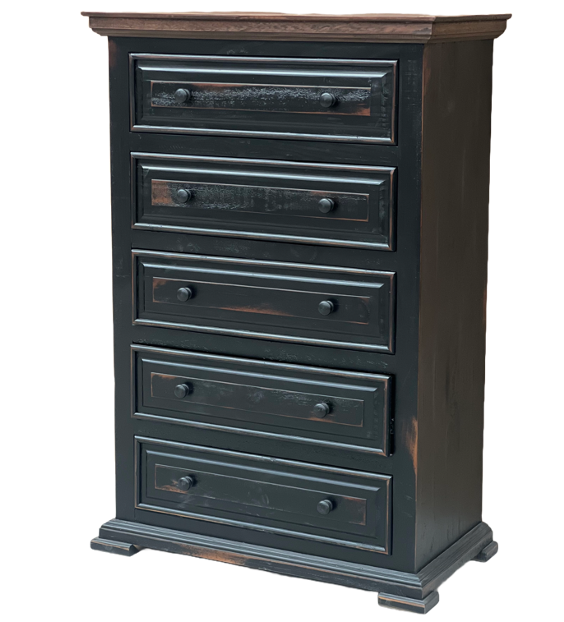 Rustic Style Chest - Black