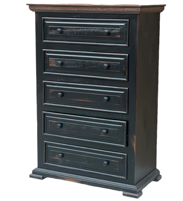 Rustic Style Chest - Black