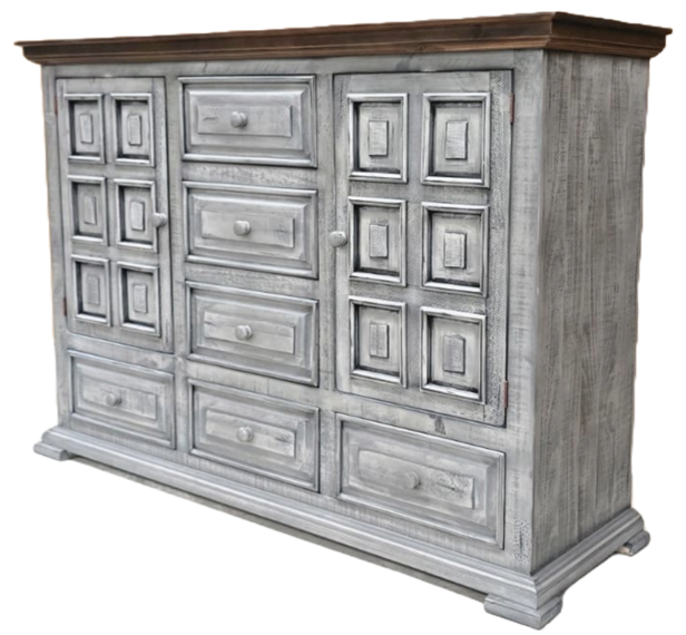 Rustic Style Dresser - Hacienda Grey / White Wash