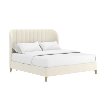Dante Queen Wide Chn Uph Bed-Custard