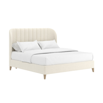 Dante Queen Wide Chn Uph Bed-Custard