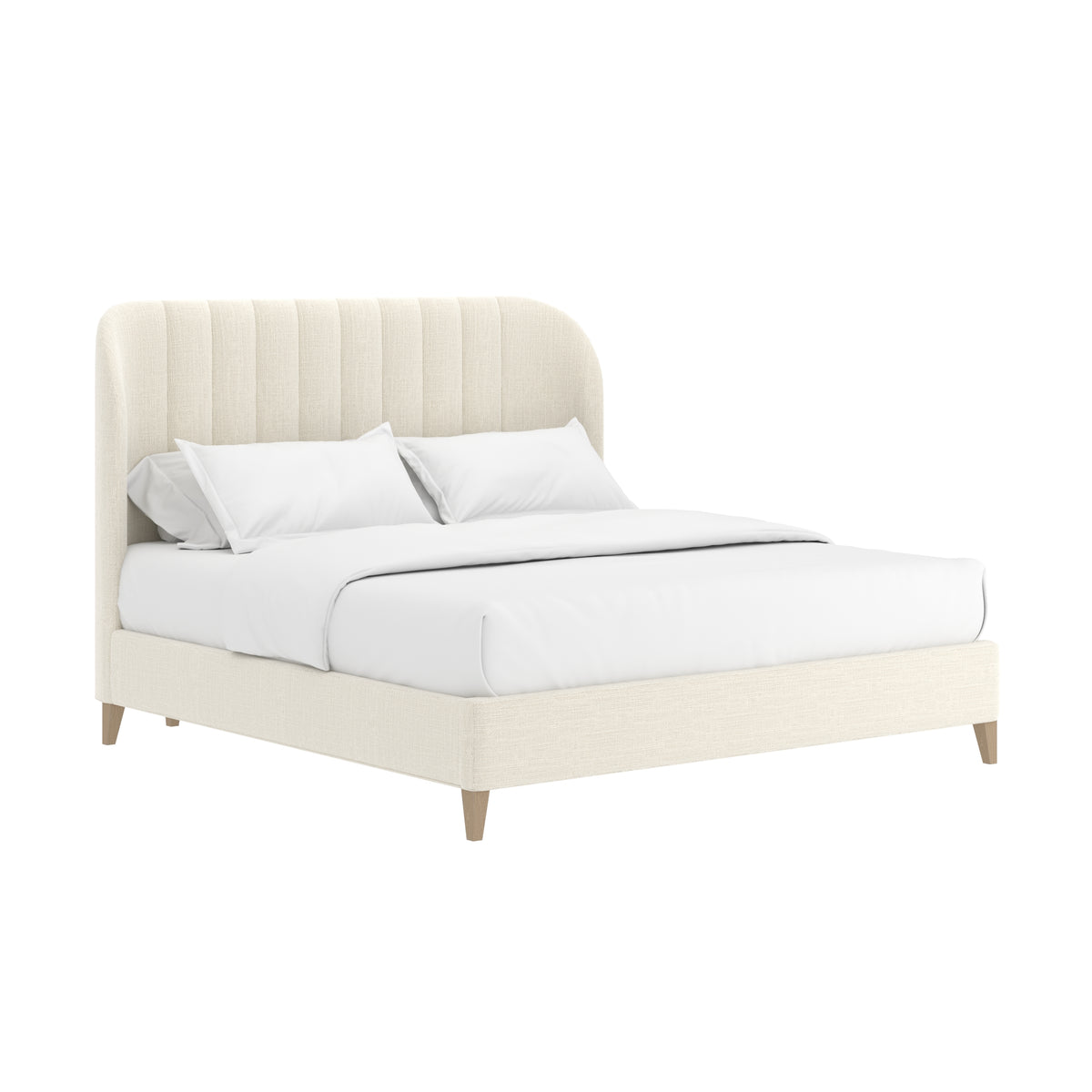 Dante King Wide Chn Uph Bed-Custard
