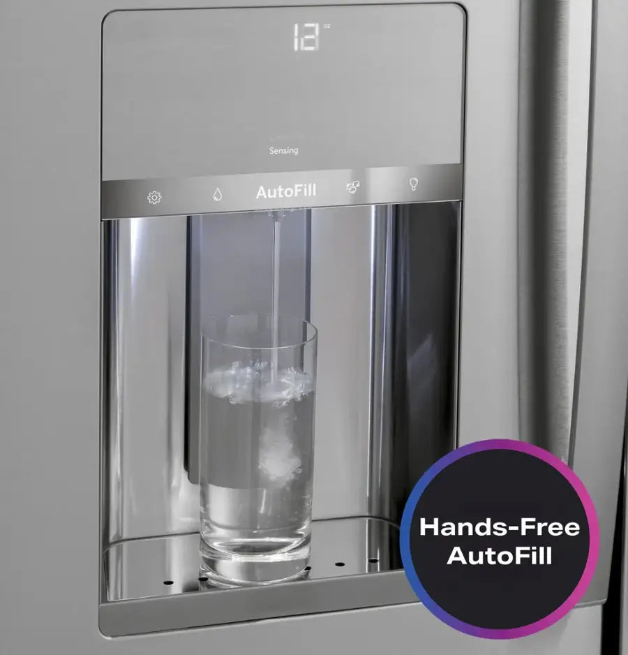 GE Profile - 27.9 Cu. Ft. 4-Door French Door Smart Refrigerator with Hands-Free AutoFill - Stainless Steel