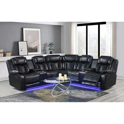 Lucky Charm Sec (Black) Reclining Sectional