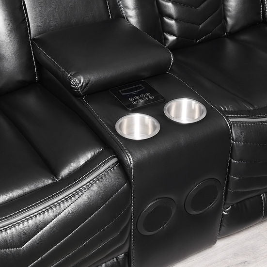 Lucky Charm Sec (Black) Reclining Sectional