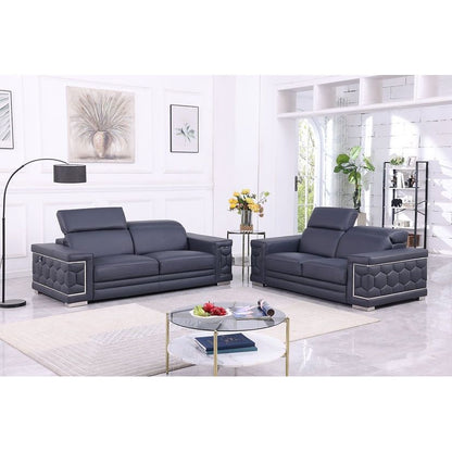 Favo Reclining Living Room Set (Dark Navy)