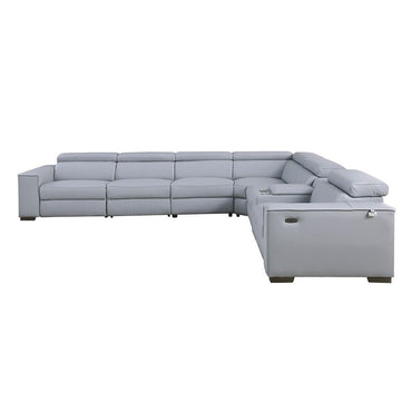 Picasso Reclining Sectional 7-Piece (Light Blue)