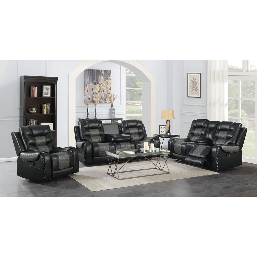 Phoenix II Black Reclining Living Room Set