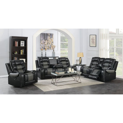 Phoenix II Black Reclining Living Room Set