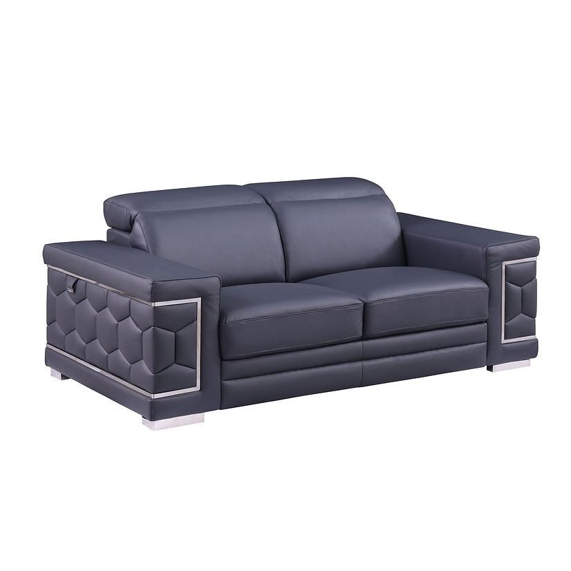 Favo Reclining Living Room Set (Dark Navy)