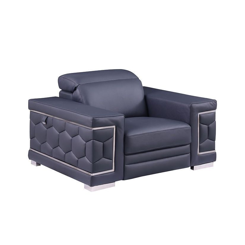 Favo Reclining Living Room Set (Dark Navy)