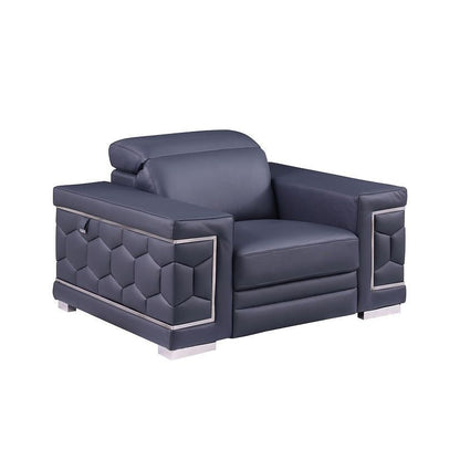 Favo Reclining Living Room Set (Dark Navy)