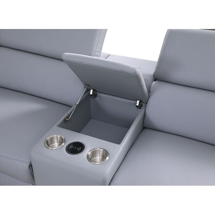 Picasso Reclining Sectional 7-Piece (Light Blue)