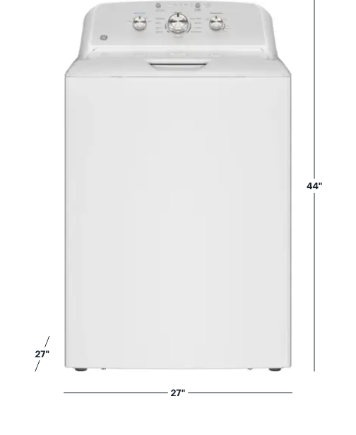 GE - 4.3 Cu. Ft. High-Efficiency Top Load Washer with Cold Plus - White with Silver Matte