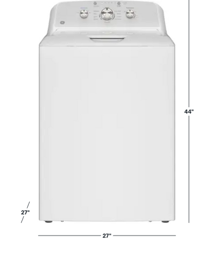 GE - 4.3 Cu. Ft. High-Efficiency Top Load Washer with Cold Plus - White with Silver Matte