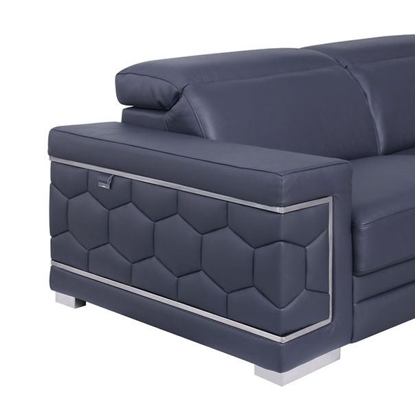Favo Reclining Living Room Set (Dark Navy)
