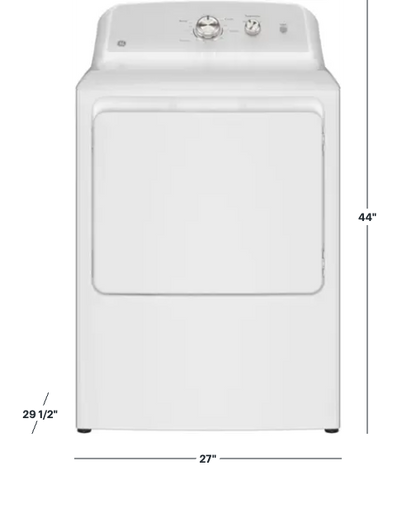 GE - 7.2 Cu. Ft. Electric Dryer with Long Venting up to 120 Ft - White with Silver Matte