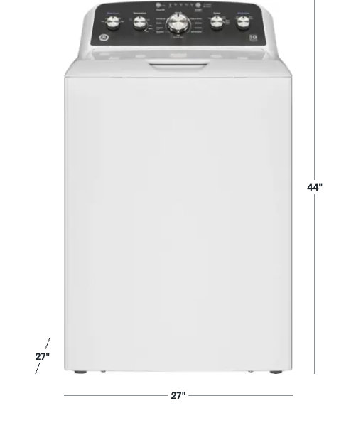 GE - 4.5 Cu. Ft. High-Efficiency Top Load Washer with Deep Fill and Cold Plus - White with Matte Black