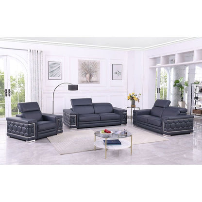 Favo Reclining Living Room Set (Dark Navy)