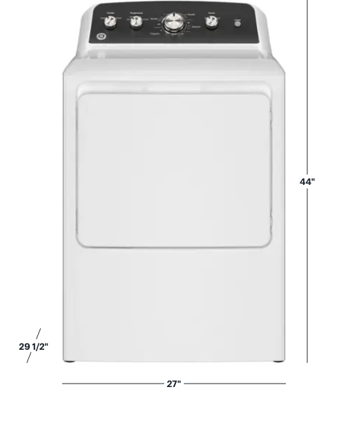 GE - 7.2 Cu. Ft. Gas Dryer with Auto Dry - White with Matte Black