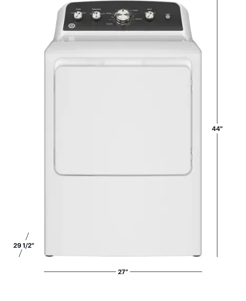 GE - 7.2 Cu. Ft. Electric Dryer with Long Venting up to 120 Ft - White with Matte Black