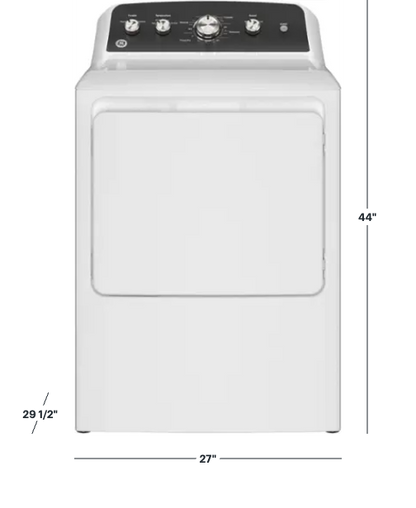 GE - 7.2 Cu. Ft. Electric Dryer with Long Venting up to 120 Ft - White with Matte Black