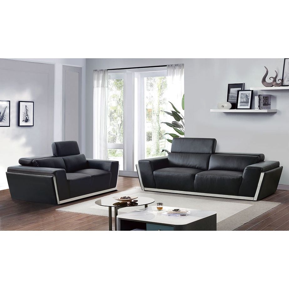 Domo Reclining Living Room Set (Black)