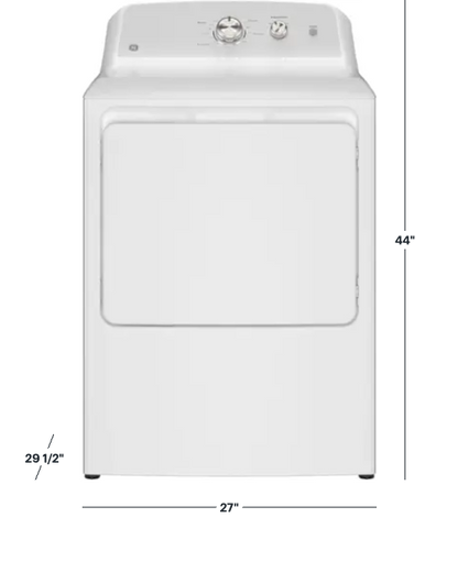 GE - 7.2 Cu. Ft. Gas Dryer with Long Venting up to 120 Ft - White with Silver Matte