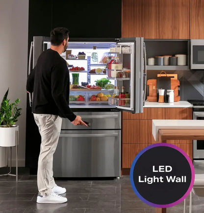 GE Profile - 27.9 Cu. Ft. 4-Door French Door Smart Refrigerator with Hands-Free AutoFill - Stainless Steel