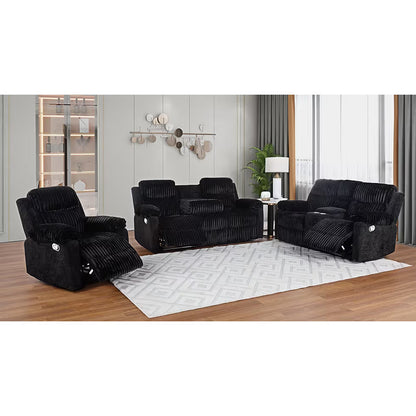 Lexy (Black) Reclining Living Room Set