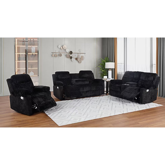 Lexy (Black) Reclining Living Room Set