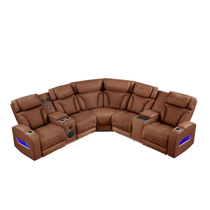 Skyline (Brown Caramel) Reclining Sectional