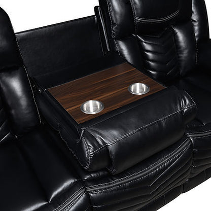 Lucky Charm (Black) Reclining Living Room Set