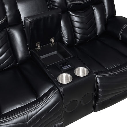 Lucky Charm (Black) Reclining Living Room Set
