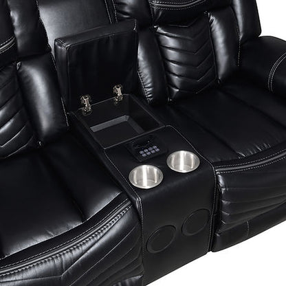 Lucky Charm (Black) Reclining Living Room Set