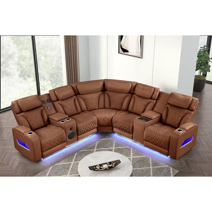 Skyline (Brown Caramel) Reclining Sectional