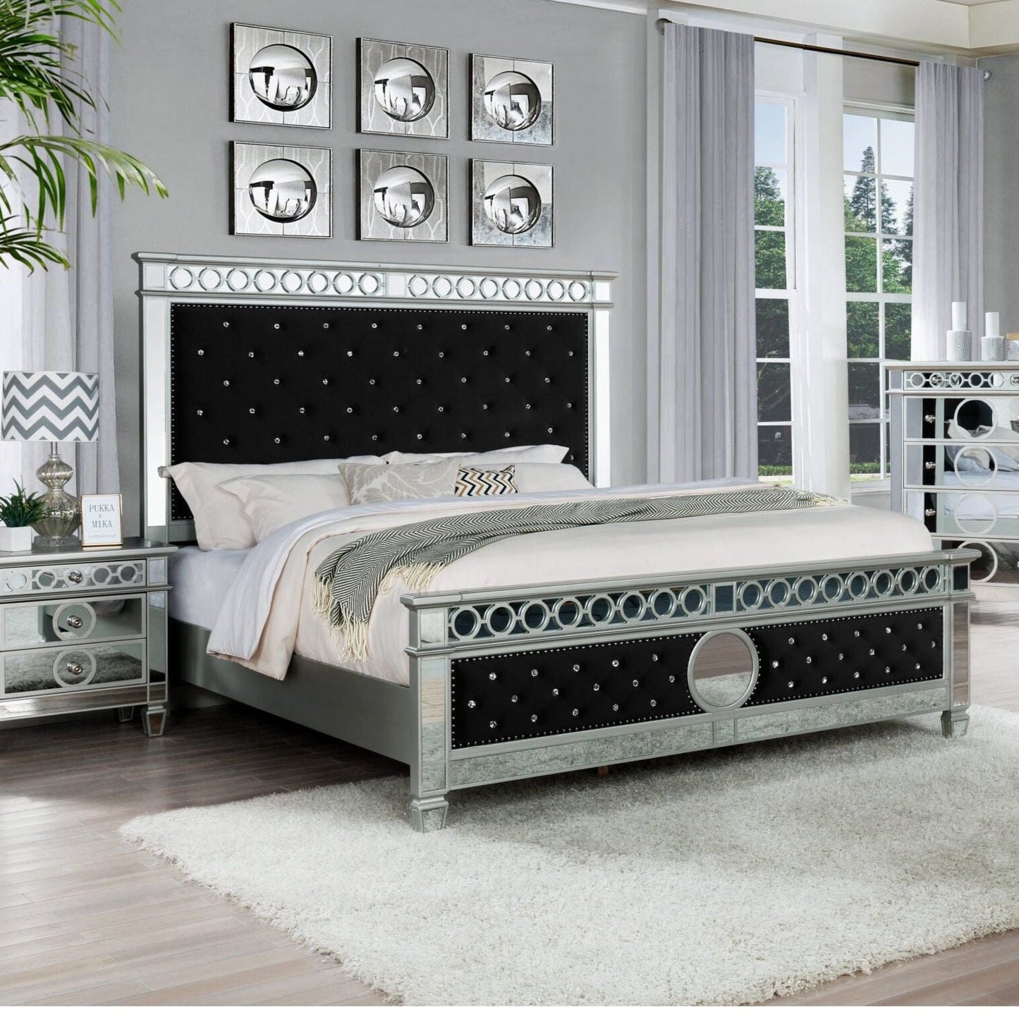 Bella (Black Velvet) Bedroom Set