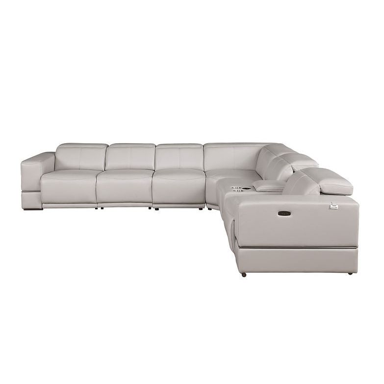 Franco Reclining Sectional 7-Piece (Light Grey)