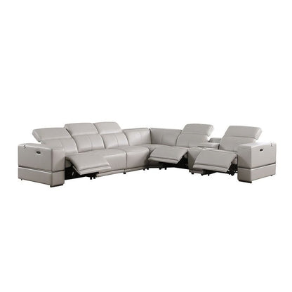 Franco Reclining Sectional 7-Piece (Light Grey)