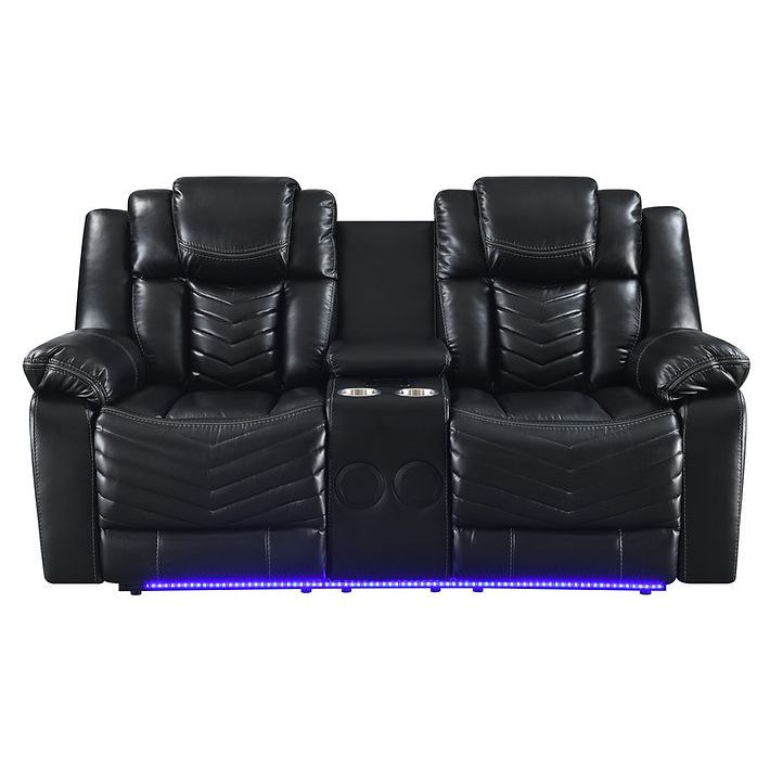 Lucky Charm (Black) Reclining Living Room Set