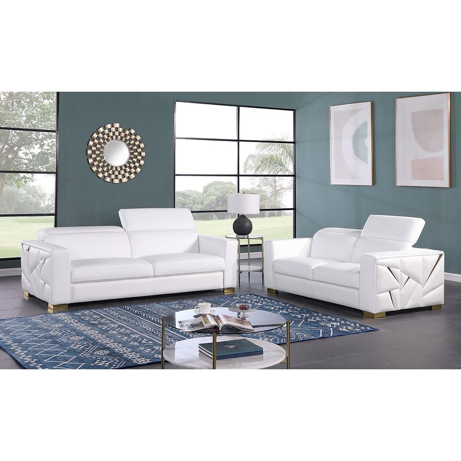 Astra Reclining Living Room Set (White)