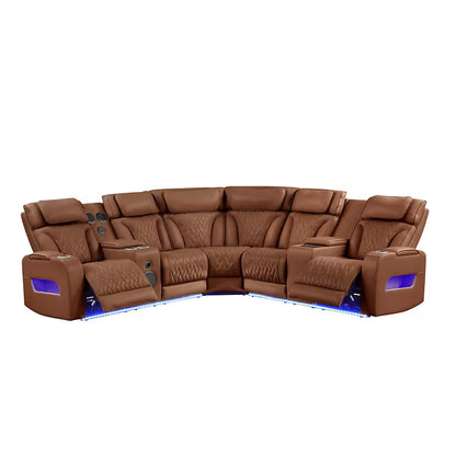 Skyline (Brown Caramel) Reclining Sectional