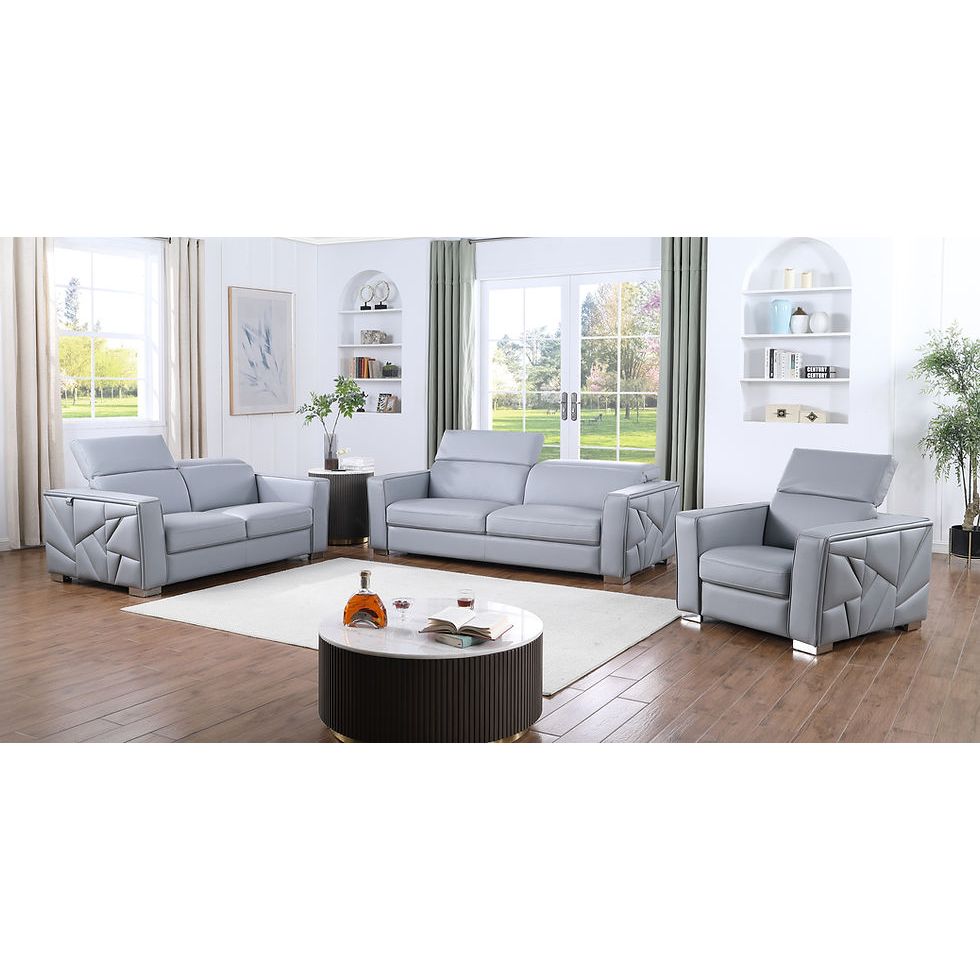Astra Reclining Living Room Set (Light Blue)