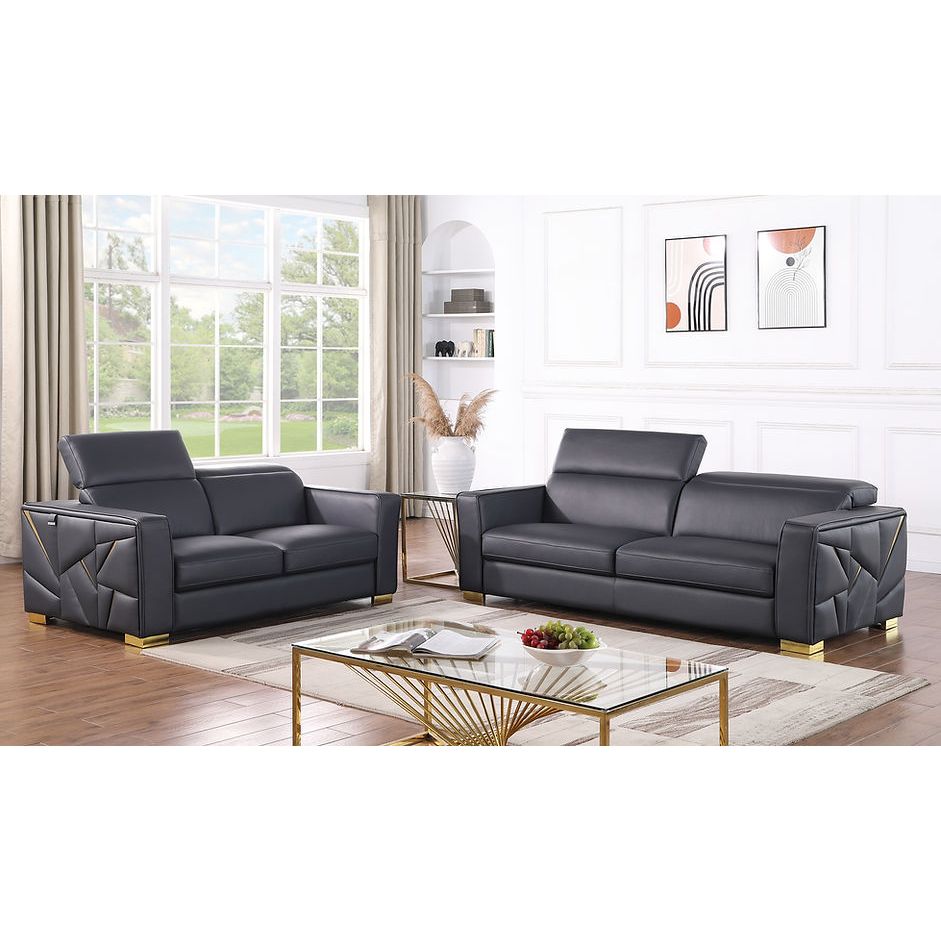 Astra Reclining Living Room Set (Dark Navy)