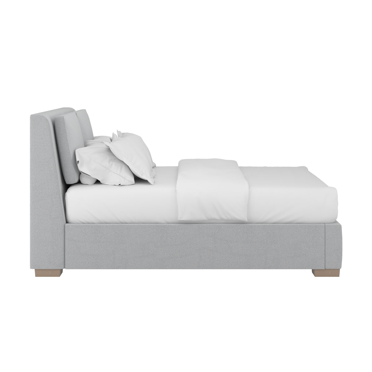 Grant Queen Pillow Back Uph Bed-Alum